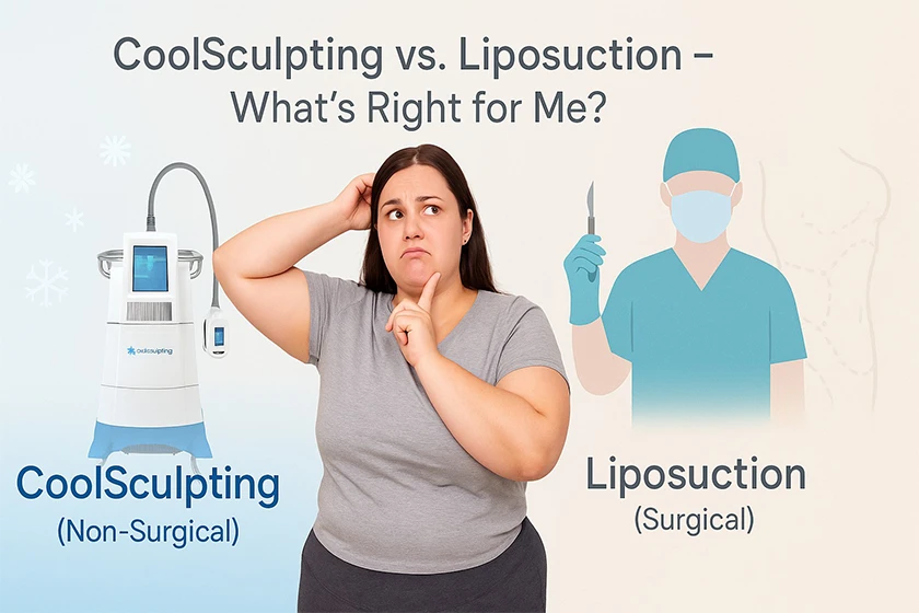 CoolSculpting vs. Liposuction: Which Fat Reduction Treatment is Best for You? 1 CoolSculpting vs Liposuction comparison β non-surgical and surgical fat reduction treatments