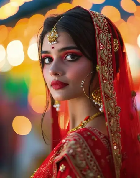 Indian bride preparing for her wedding after liposuction, showcasing confidence and glowing pre-wedding makeover.