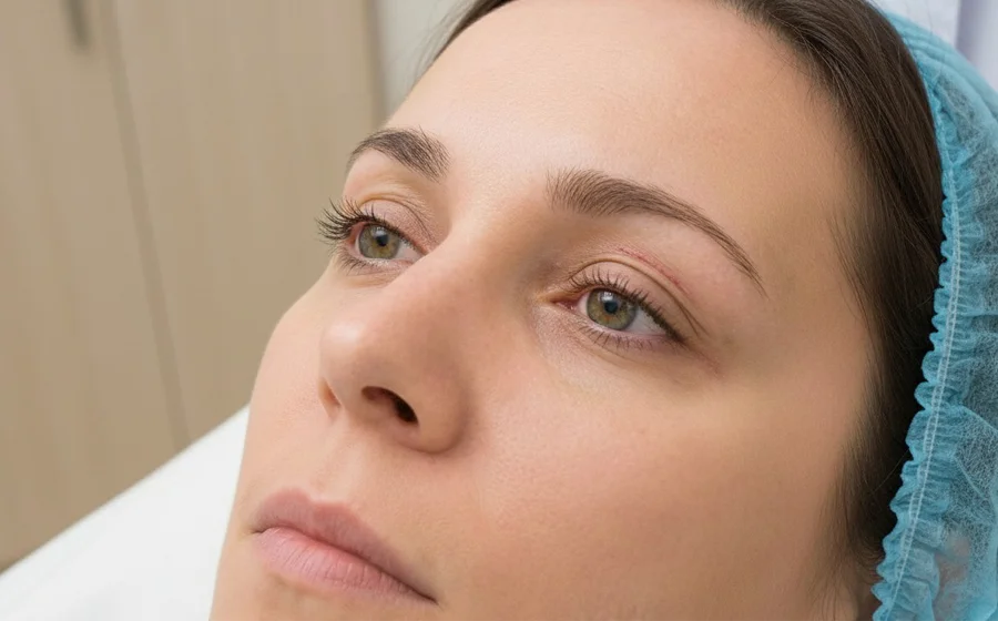 Eyelid Surgery Recovery: 12 Expert Tips to Heal Faster & Look Your Best 2 Woman in early recovery after eyelid surgery showing reduced swelling during the blepharoplasty healing period