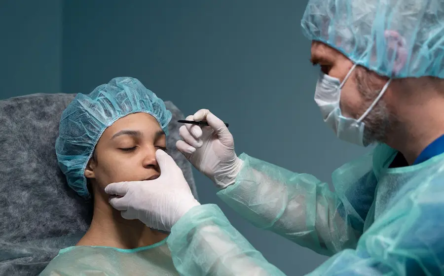 Rhinoplasty procedure being performed using advanced techniques in 2025