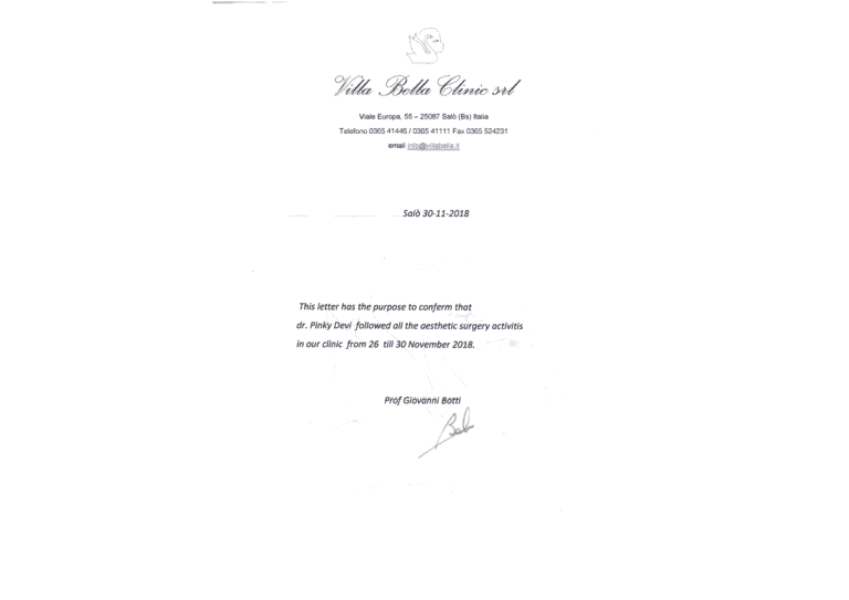 International Clinical Observership in Aesthetic Surgery - Villa Bella Clinic, Italy