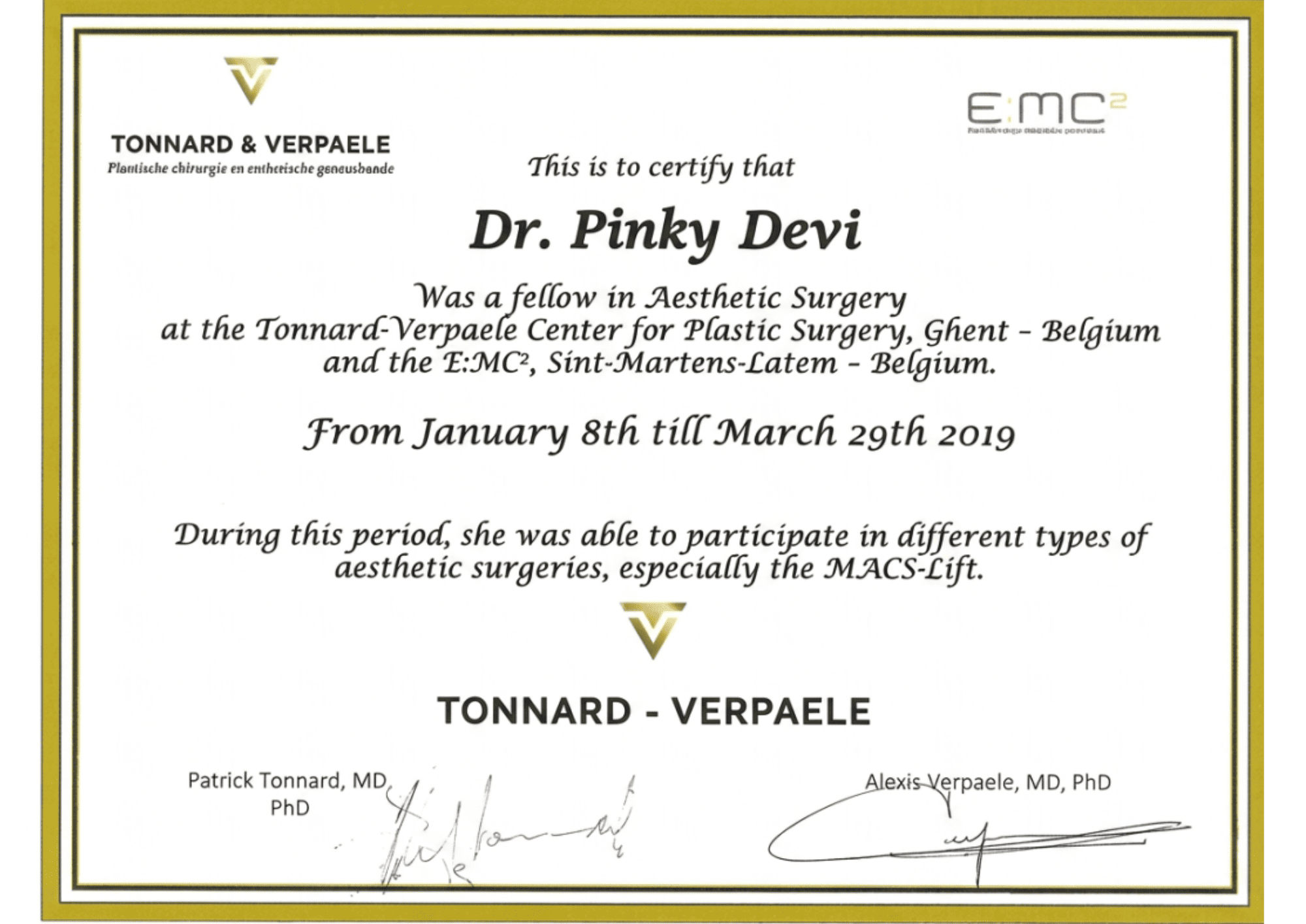 International Fellowship – Tonnard-Verpaele Center, Belgium